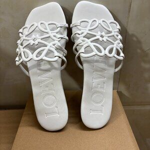 Loewe Petal Anagram Slide in Soft Calfskin